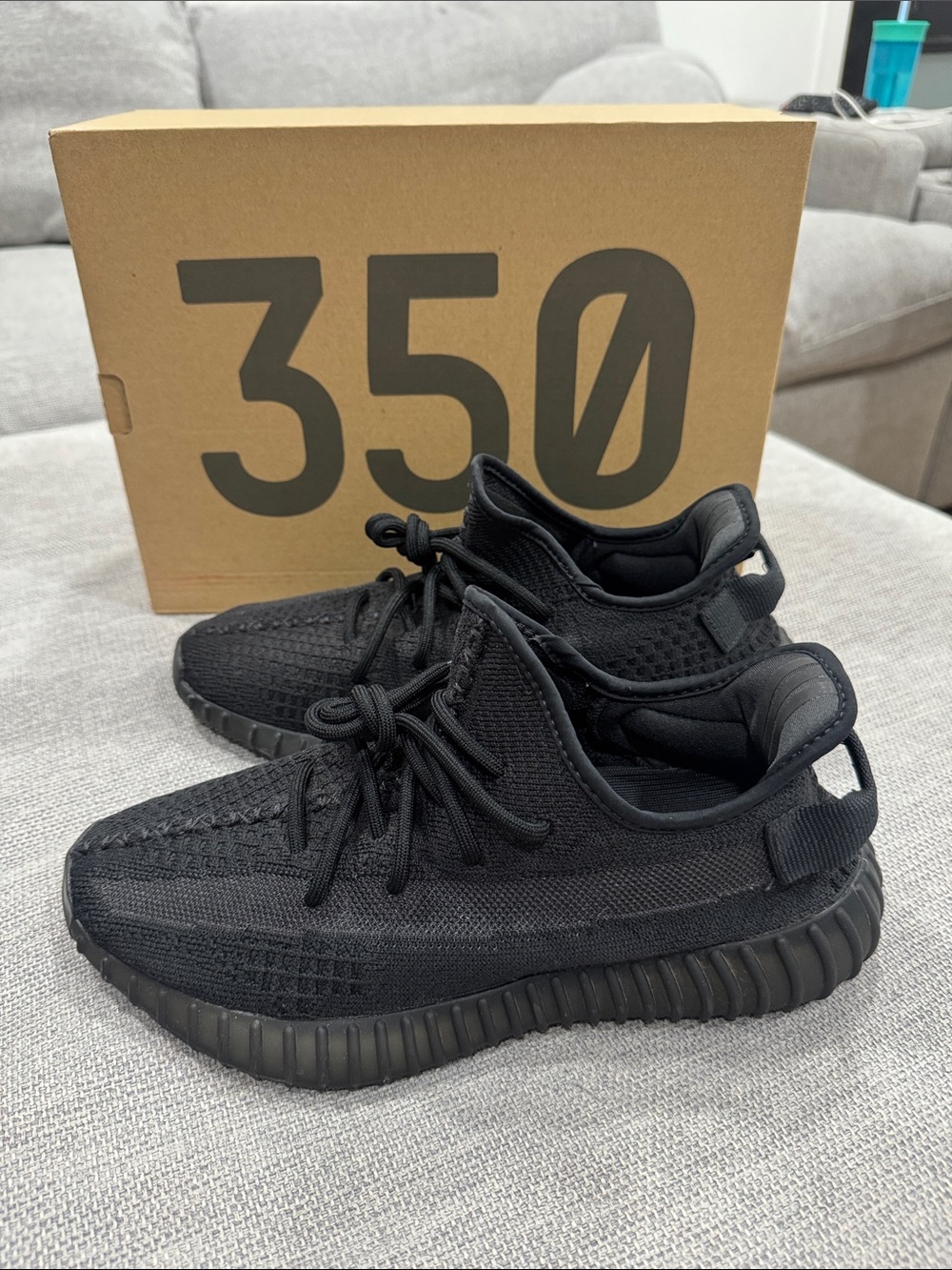 Yeezy Boost 350 V2 Triple Black Knit Sneaker
